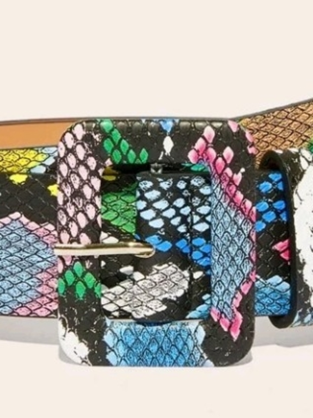 Multicolor Snake-Print Reptile Belt - Fashion Accessory